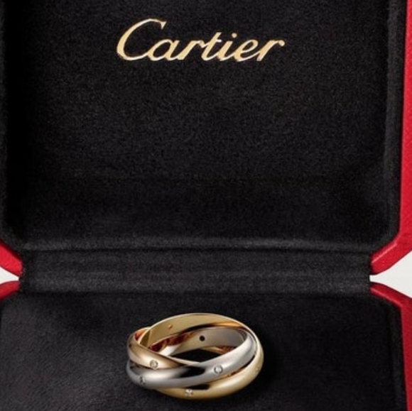SOLD IN OUR STORE 18K CARTIER Tri Color Diamond Trinity Ring - Picture 2 of 7